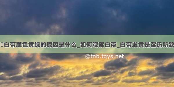 ​白带颜色黄绿的原因是什么_如何观察白带_白带发黄是湿热所致