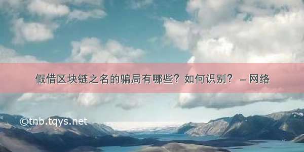 假借区块链之名的骗局有哪些？如何识别？ – 网络