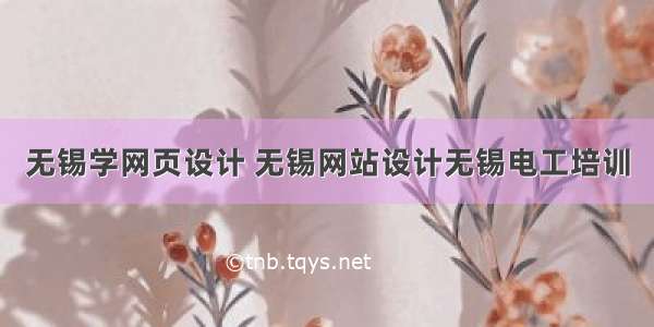 无锡学网页设计 无锡网站设计无锡电工培训