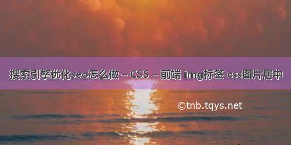 搜索引擎优化seo怎么做 – CSS – 前端 img标签 css图片居中