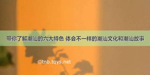 带你了解潮汕的六大特色 体会不一样的潮汕文化和潮汕故事