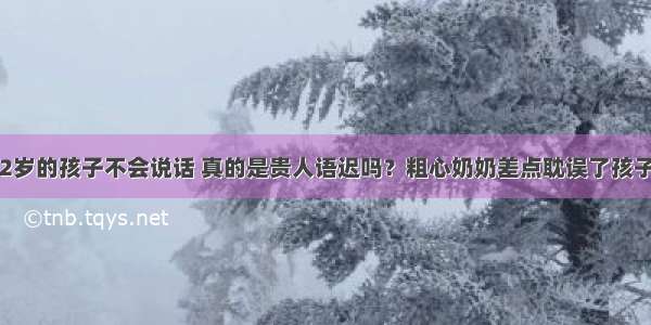 2岁的孩子不会说话 真的是贵人语迟吗？粗心奶奶差点耽误了孩子