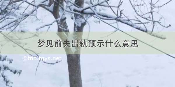 梦见前夫出轨预示什么意思