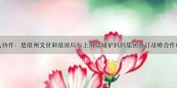 沪滇帮扶协作：楚雄州文化和旅游局与上海景域驴妈妈集团签订战略合作框架协议