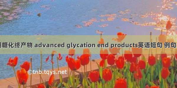 晚期糖化终产物 advanced glycation end products英语短句 例句大全