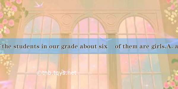 The number of the students in our grade about six    of them are girls.A. are  hundreds  t