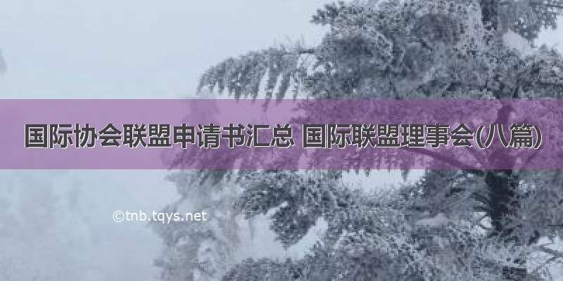 国际协会联盟申请书汇总 国际联盟理事会(八篇)