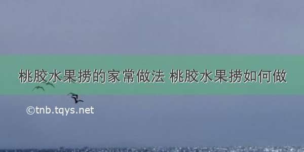 桃胶水果捞的家常做法 桃胶水果捞如何做