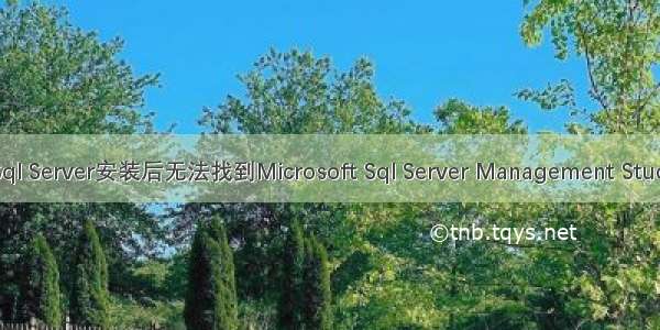 -02-20 Sql Server安装后无法找到Microsoft Sql Server Management Studio管理器