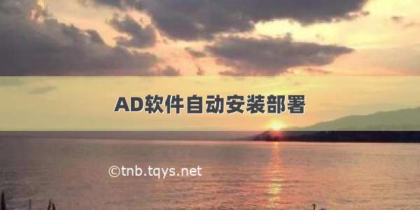 AD软件自动安装部署