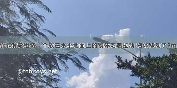 小明用如图所示滑轮组将一个放在水平地面上的物体匀速拉动 物体移动了3m 物体重为20