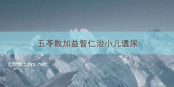 五苓散加益智仁治小儿遗尿