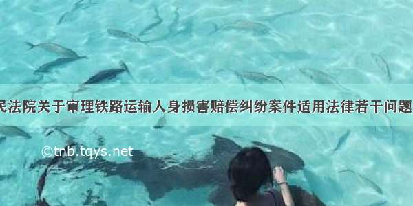 《最高人民法院关于审理铁路运输人身损害赔偿纠纷案件适用法律若干问题的解释》铁