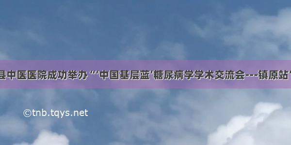 镇原县中医医院成功举办“‘中国基层蓝’糖尿病学学术交流会---镇原站”活动