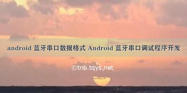 android 蓝牙串口数据格式 Android 蓝牙串口调试程序开发