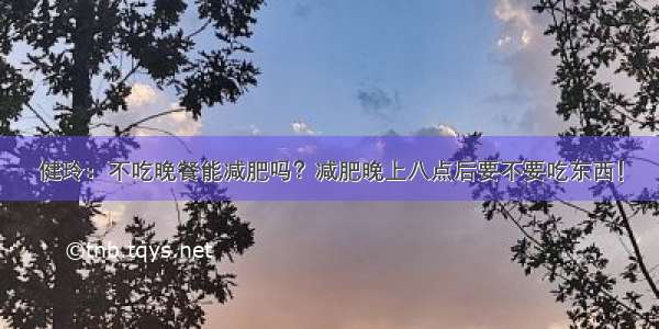 健玲：不吃晚餐能减肥吗？减肥晚上八点后要不要吃东西！