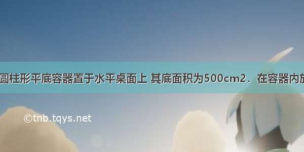 如图甲所示 圆柱形平底容器置于水平桌面上 其底面积为500cm2．在容器内放入一个底面