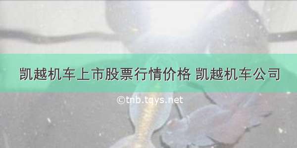 凯越机车上市股票行情价格 凯越机车公司