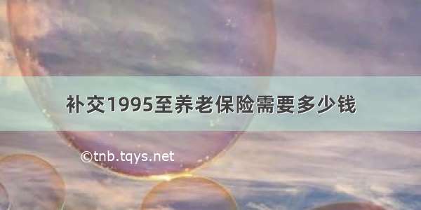 补交1995至养老保险需要多少钱