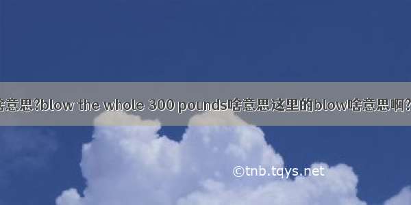 blow啥意思?blow the whole 300 pounds啥意思这里的blow啥意思啊?我记