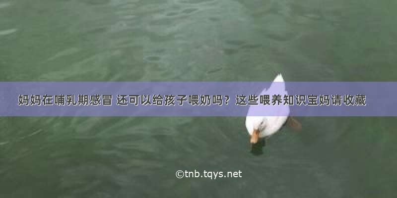 妈妈在哺乳期感冒 还可以给孩子喂奶吗？这些喂养知识宝妈请收藏