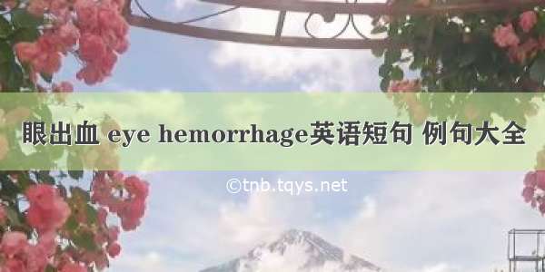 眼出血 eye hemorrhage英语短句 例句大全