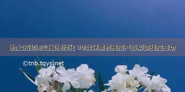 脸上痘印怎么最快淡化 10款好用的祛痘产品帮你战痘成功