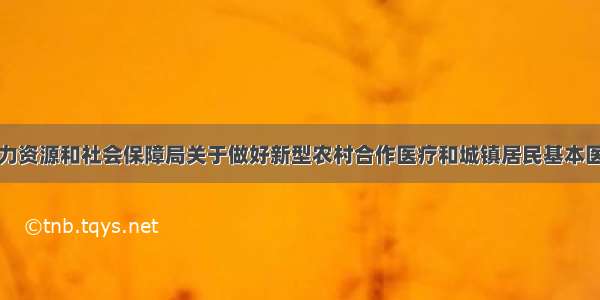 北京市人力资源和社会保障局关于做好新型农村合作医疗和城镇居民基本医疗保险有