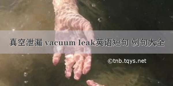 真空泄漏 vacuum leak英语短句 例句大全