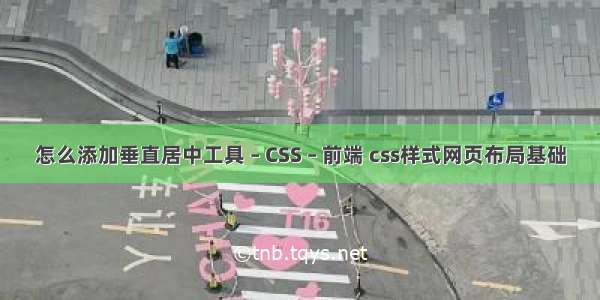 怎么添加垂直居中工具 – CSS – 前端 css样式网页布局基础