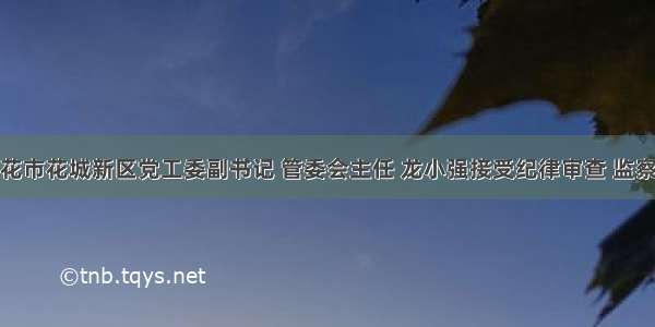 攀枝花市花城新区党工委副书记 管委会主任 龙小强接受纪律审查 监察调查