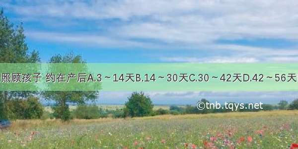 产妇可以开始独立照顾孩子 约在产后A.3～14天B.14～30天C.30～42天D.42～56天E.56～90天ABCDE