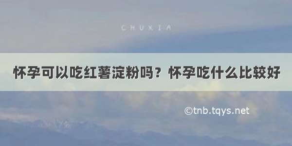 怀孕可以吃红薯淀粉吗？怀孕吃什么比较好