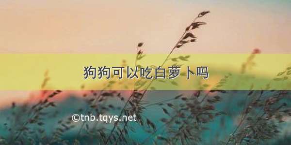 狗狗可以吃白萝卜吗