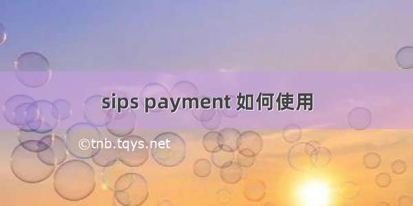 sips payment 如何使用