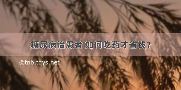 糖尿病治患者 如何吃药才省钱？