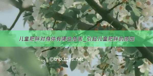 儿童肥胖对身体有哪些危害_引起儿童肥胖的原因