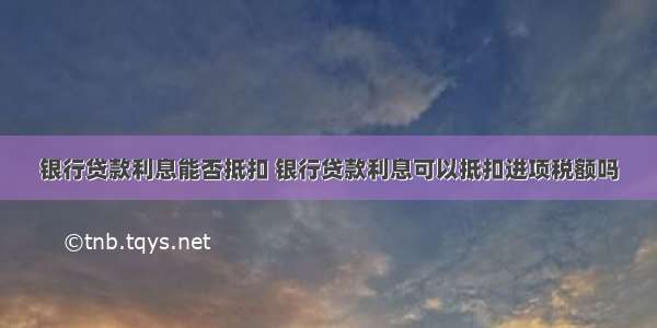 银行贷款利息能否抵扣 银行贷款利息可以抵扣进项税额吗