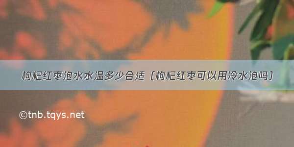 枸杞红枣泡水水温多少合适（枸杞红枣可以用冷水泡吗）