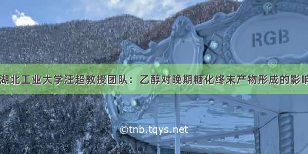 湖北工业大学汪超教授团队：乙醇对晚期糖化终末产物形成的影响