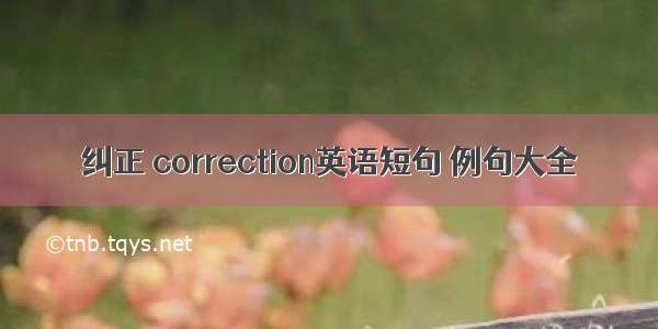 纠正 correction英语短句 例句大全