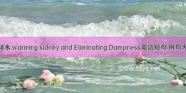 温肾利水 warming kidney and Eliminating Dampness英语短句 例句大全