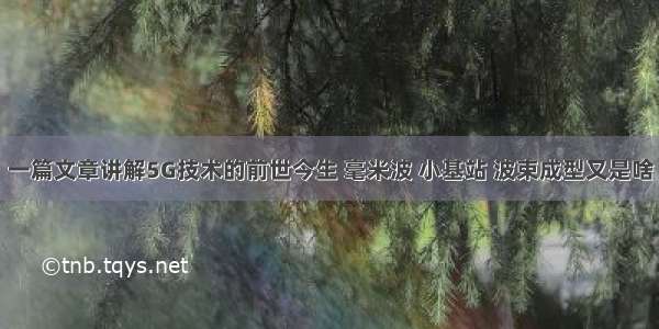 一篇文章讲解5G技术的前世今生 毫米波 小基站 波束成型又是啥