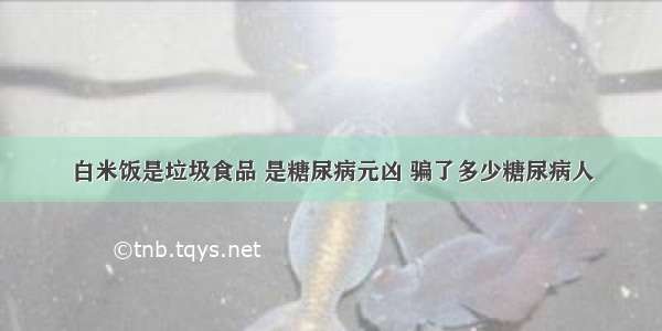 白米饭是垃圾食品 是糖尿病元凶 骗了多少糖尿病人