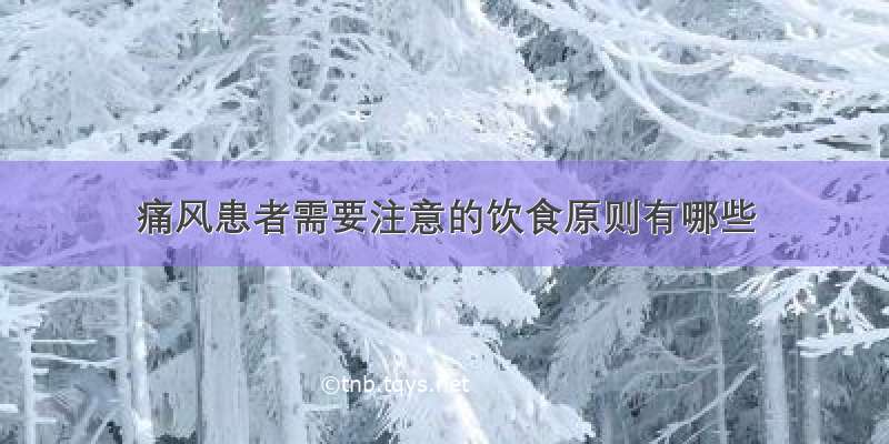 痛风患者需要注意的饮食原则有哪些