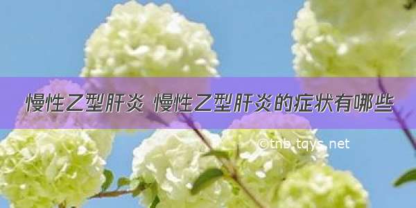 慢性乙型肝炎 慢性乙型肝炎的症状有哪些