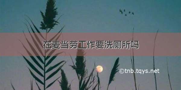 在麦当劳工作要洗厕所吗