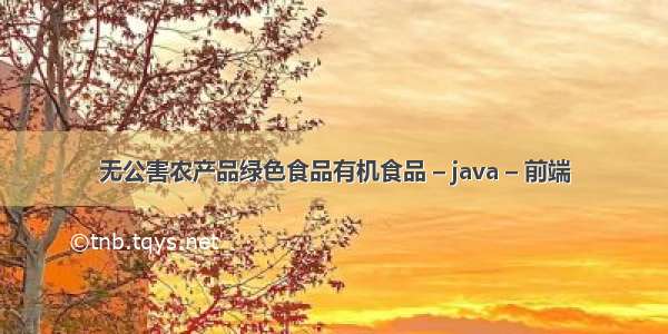 无公害农产品绿色食品有机食品 – java – 前端