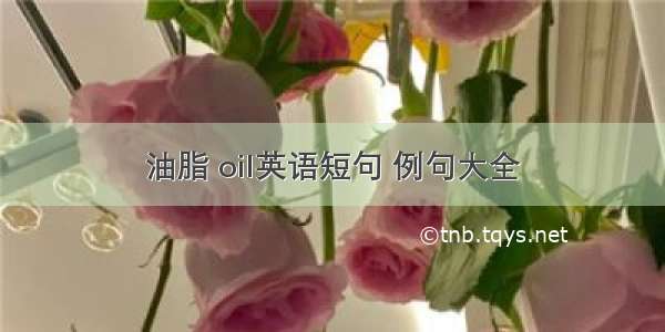 油脂 oil英语短句 例句大全