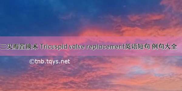 三尖瓣置换术 Tricuspid valve replacement英语短句 例句大全